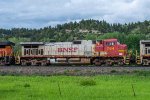 BNSF 764 trails on an eastbound grain train